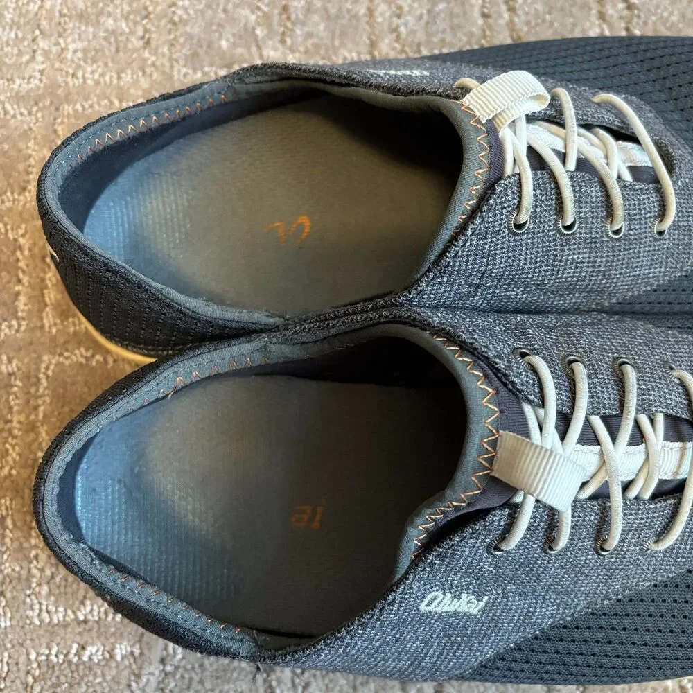 OluKai Nohea Moku Slip On Boat Shoes Mens 9 Drop Heel Land Water Casual No Tie